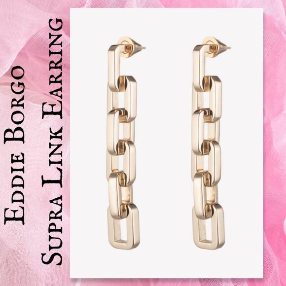 Eddie Borgo Supra Chain Link 12K Gold vermil Earrings GIFTABLE - Picture 1 of 8